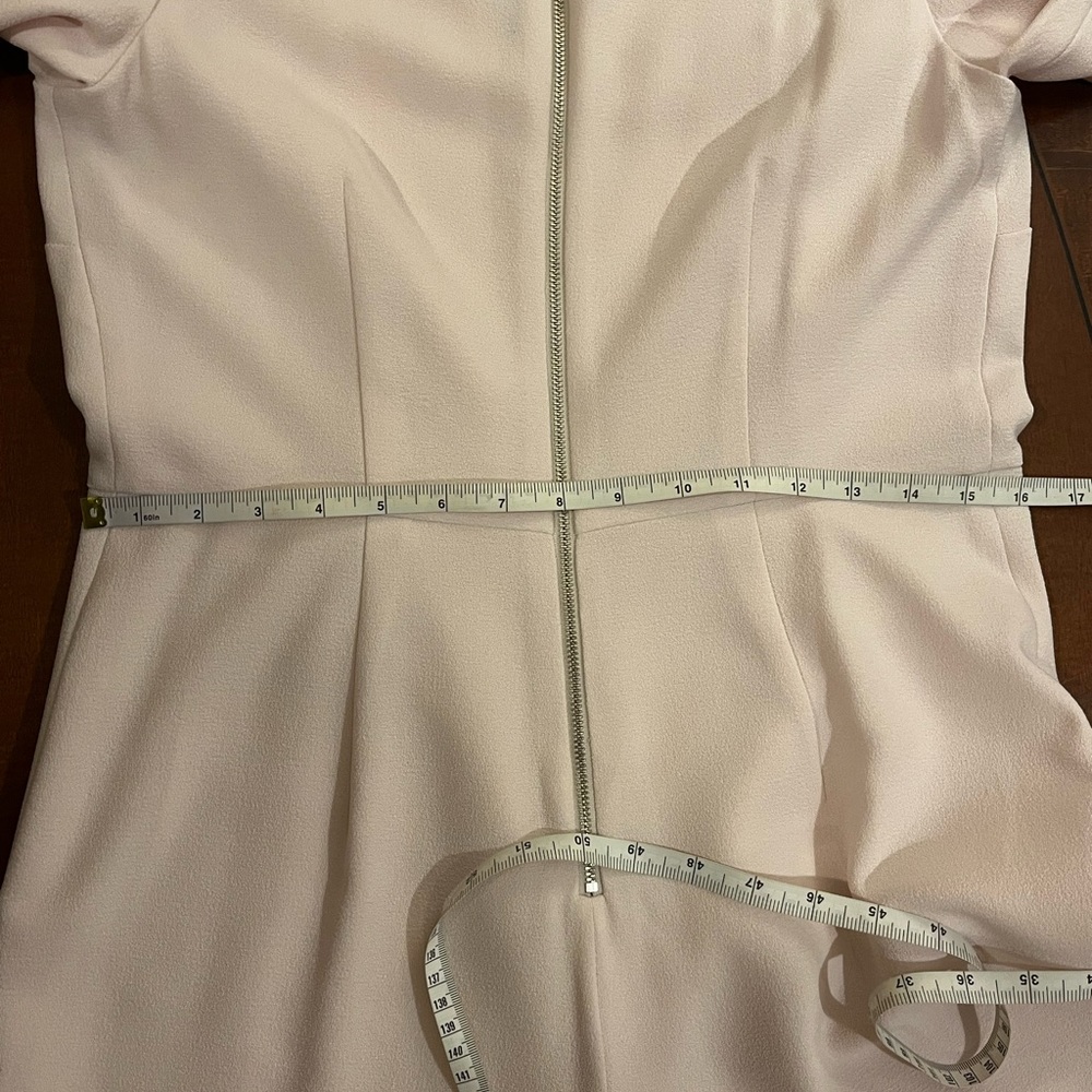 Karl Lagerfeld Wide-Leg Jumpsuit/ Romper. Cold Shoulder. Peach/ pale pink. 6 - Picture 8 of 9